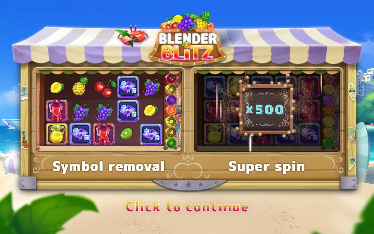 Feature modes preview showing Symbol Removal and Super Spin with 500× badge