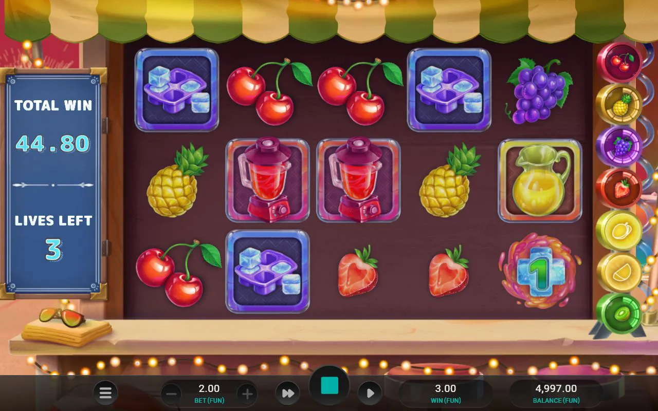 Total Win past 22× with extra-life refill symbol on the grid