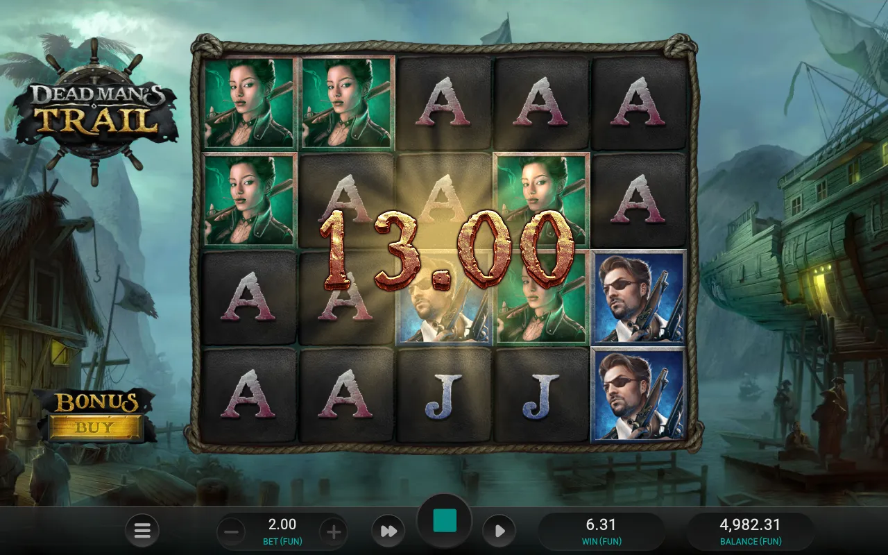 Stacked W wilds with the blue-framed eye-patch pirate premium