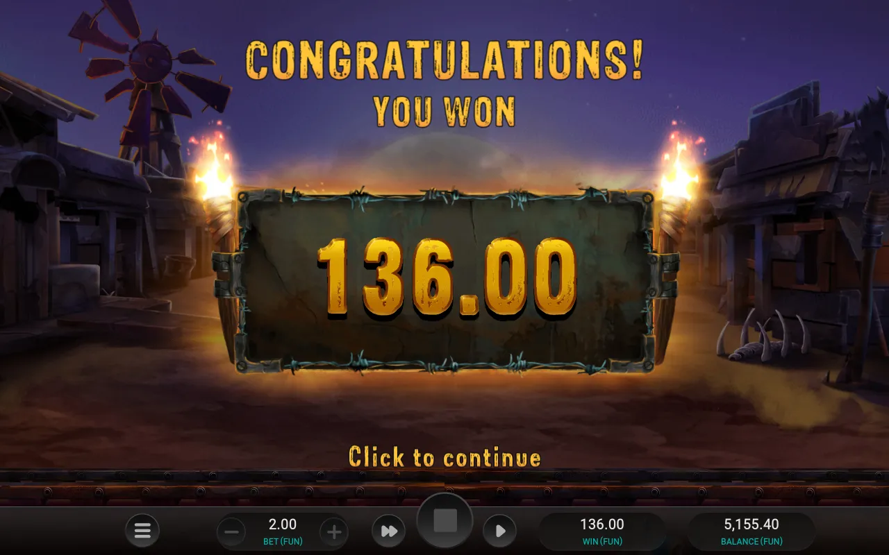 Money Cart end card reading you won 136.00