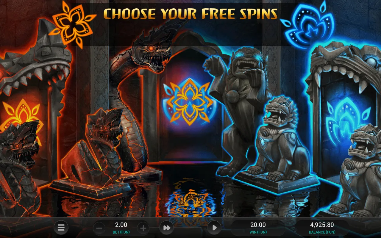 Choose your free spins screen with the orange multipliers door and the blue extra spins door